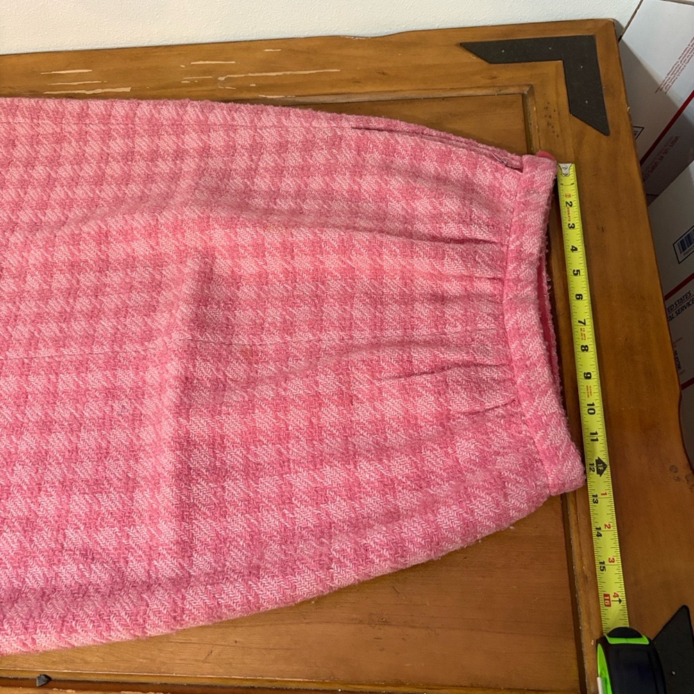 Bergdorf Goodman Pink Houndstooth Women's Skirt Size Small - Picture 6 of 11
